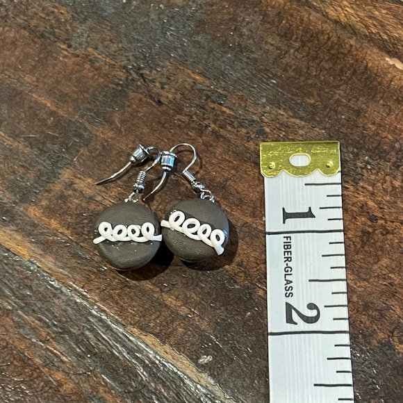 Handmade Clay Hostess Chocolate Cupcake Silver Earrings - Picture 2 of 2